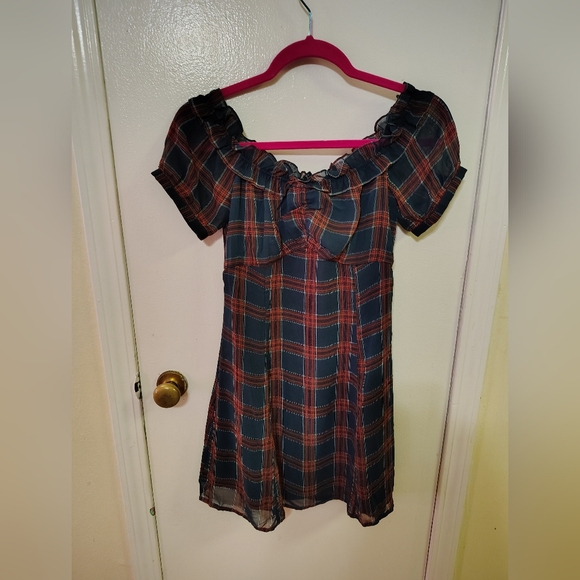 Plaid Ruffle Dress - Picture 2 of 3